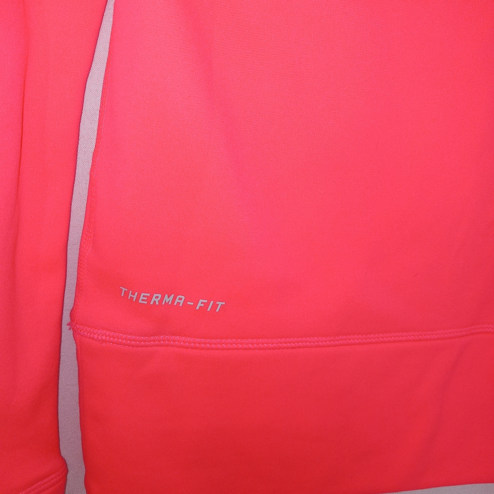 Nike Neon Coral Pink Pullover Hoodie size XS Polyester Pouch Pocket Long Sleeve - Picture 6 of 12